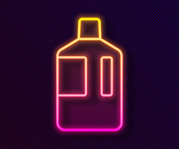 Leuchtende Leuchtschrift Große Flasche Mit Klarem Wasser Symbol Isoliert Auf — Stockvektor