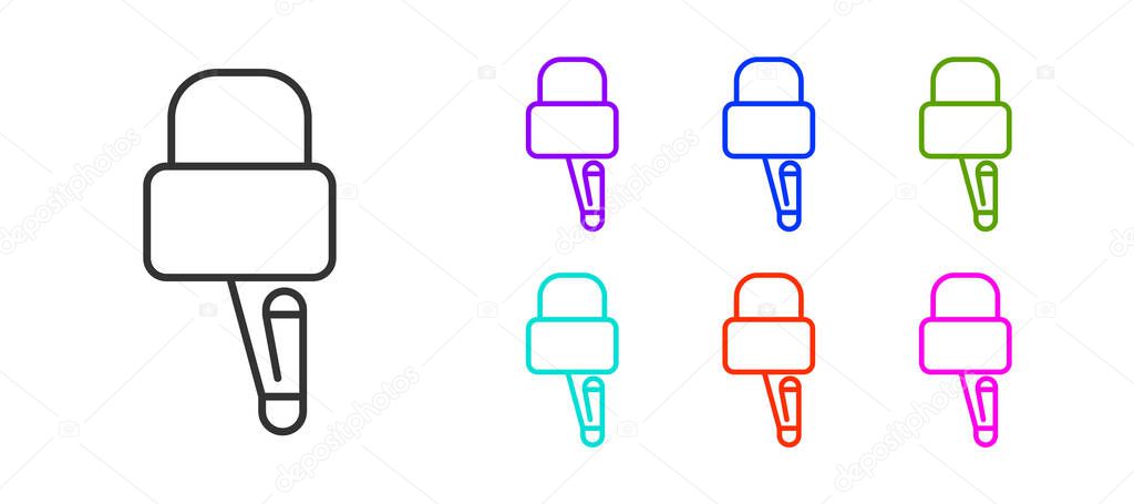 Black line Lockpicks or lock picks for lock picking icon isolated on white background. Set icons colorful. Vector Illustration