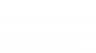 Siyah çizgi çapraz hastane tıbbi ikonu beyaz arka planda izole edildi. İlk yardım. Teşhis sembolü. İlaç ve eczane işareti. 4K Video hareketli grafik canlandırması