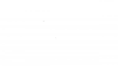 Beyaz arka planda çapraz ikonu olan siyah çizgi tıbbi kalkan. Koruma, güvenlik, şifre güvenliği. 4K Video hareketli grafik canlandırması