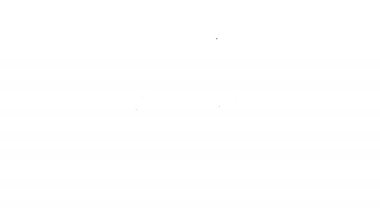 Siyah çizgi atlama ipi simgesi beyaz arkaplanda izole edildi. İp atlıyorum. Spor malzemeleri. 4K Video hareketli grafik canlandırması