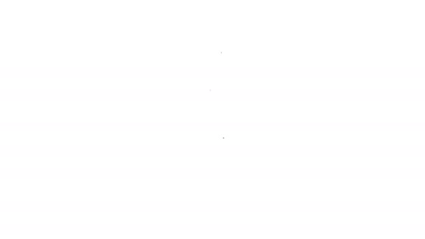 Linea nera provetta o fiaschetta con icona di sangue isolata su sfondo bianco. Segnale di laboratorio, chimica, vetreria scientifica. Animazione grafica 4K Video motion — Video Stock