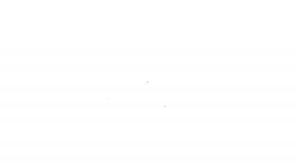 Schwarze Linie Kreuz Krankenhaus medizinische Ikone isoliert auf weißem Hintergrund. Erste Hilfe. Diagnose-Symbol. Medizin und Apotheke Zeichen. 4K Video Motion Grafik Animation — Stockvideo