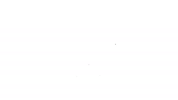 Ligne noire Moniteur d'ordinateur avec icône cardiogramme isolé sur fond blanc. Icône de surveillance. ECG moniteur avec battement de coeur main dessinée. Animation graphique de mouvement vidéo 4K