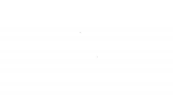 Schwarze Linie Männlicher Kopf mit Krankenhaus-Symbol isoliert auf weißem Hintergrund. Kopf mit psychischer Gesundheit, Gesundheitsfürsorge und medizinischen Anzeichen. 4K Video Motion Grafik Animation — Stockvideo