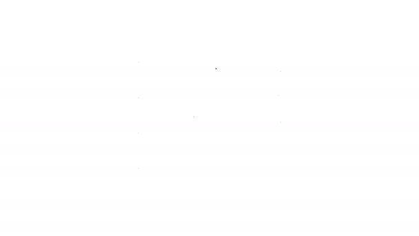 Černá čára Lékařská schránka s ikonou klinického záznamu izolované na bílém pozadí. Předpis, zpráva z lékařských kontrol. Grafická animace pohybu videa 4K — Stock video