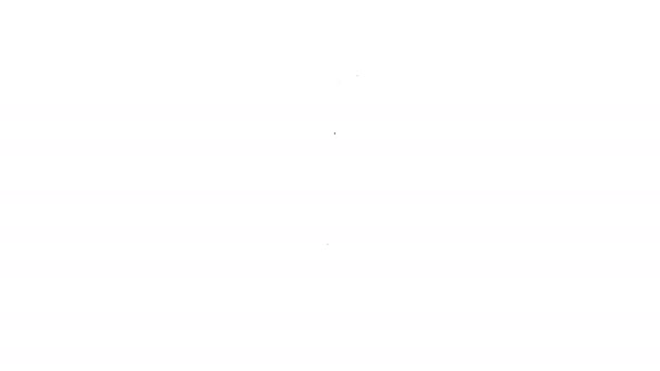 Černá čára Ručně dezinfekční láhev ikona izolované na bílém pozadí. Dezinfekční koncept. Mytí gelu. Láhev s alkoholem na hygienu. Grafická animace pohybu videa 4K — Stock video