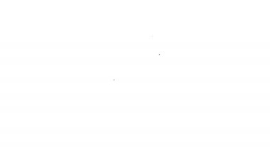 Siyah çizgi spor eğitim programı ya da beyaz arka planda izole edilmiş fitness planı simgesi. 4K Video hareketli grafik canlandırması