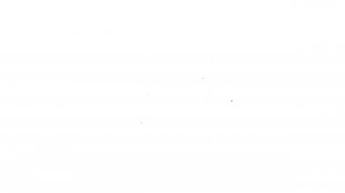 Siyah çizgi satranç saati simgesi beyaz arkaplanda izole edildi. Spor malzemeleri. 4K Video hareketli grafik canlandırması