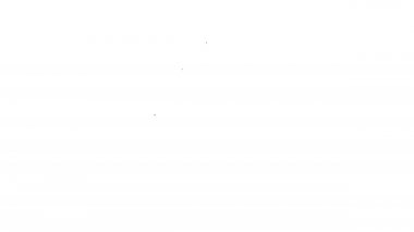 Siyah çizgi Fitness hasırı yuvarlama simgesi beyaz arkaplanda izole edildi. Yoga minderi yuvarlandı. Spor malzemeleri. 4K Video hareketli grafik canlandırması