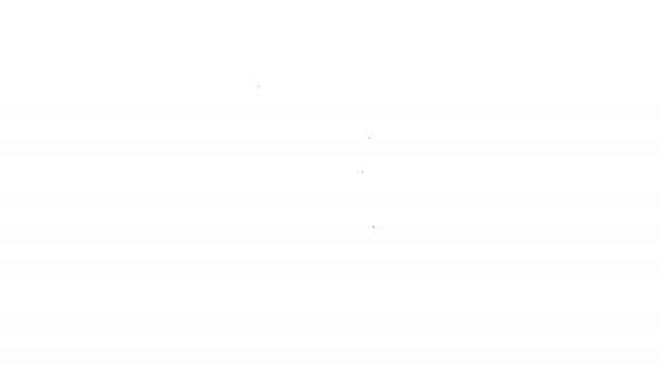 Zwarte lijn Medaille pictogram geïsoleerd op witte achtergrond. Winnaar prestatie teken. Een medaille. 4K Video motion grafische animatie — Stockvideo
