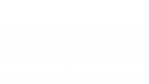 Μαύρη γραμμή Μπέιζμπολ ρόπαλο εικονίδιο απομονώνονται σε λευκό φόντο. Αθλητικός εξοπλισμός. 4K Γραφική κίνηση κίνησης βίντεο — Αρχείο Βίντεο