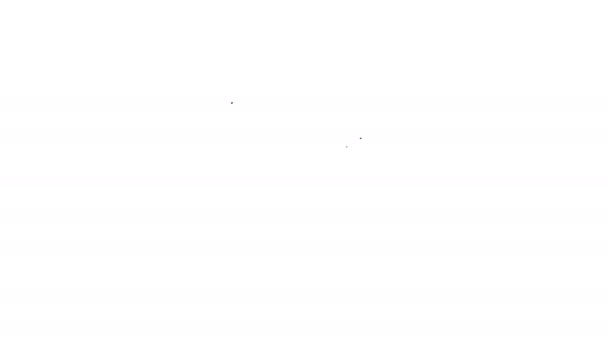 Linea nera icona palla da baseball isolato su sfondo bianco. Animazione grafica 4K Video motion — Video Stock