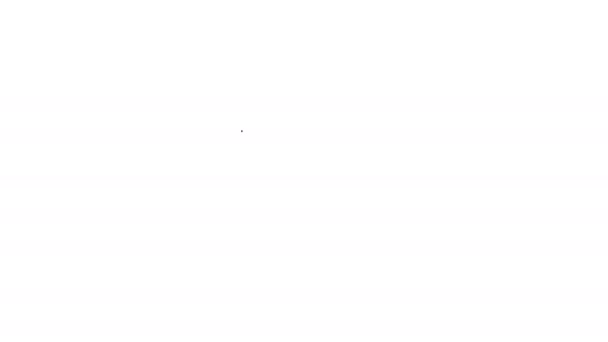 Icono de bola de bolos de línea negra aislado sobre fondo blanco. Equipamiento deportivo. Animación gráfica de vídeo 4K — Vídeo de stock