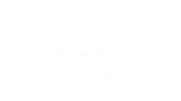 Icono de pelota de baloncesto de línea negra aislado sobre fondo blanco. Símbolo deportivo. Animación gráfica de vídeo 4K — Vídeos de Stock