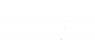 Siyah çizgili araba tekerleği ikonu beyaz arka planda izole edilmiş. 4K Video hareketli grafik canlandırması