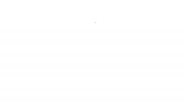 Siyah çizgili araba tekerleği ikonu beyaz arka planda izole edilmiş. 4K Video hareketli grafik canlandırması