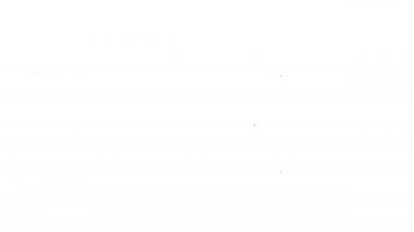 Siyah çizgili araba aküsü simgesi beyaz arkaplanda izole edildi. Akümülatör bataryası enerji ve elektrik akümülatörü bataryası. 4K Video hareketli grafik canlandırması