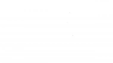 Siyah çizgi Chemex simgesi beyaz arkaplanda izole edildi. Alternatif kahve demleme yöntemleri. Kahve kültürü. 4K Video hareketli grafik canlandırması