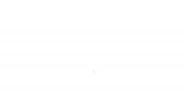 Siyah çizgi elektrikli kahve öğütücü ikonu beyaz arka planda izole edilmiş. 4K Video hareketli grafik canlandırması