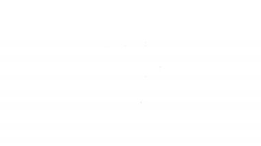 Beyaz arka planda siyah çizgi Fransız basın ikonu izole edildi. 4K Video hareketli grafik canlandırması