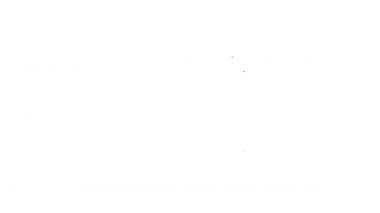 Siyah çizgi kahve makinesi simgesi beyaz arkaplanda izole edilmiş. 4K Video hareketli grafik canlandırması