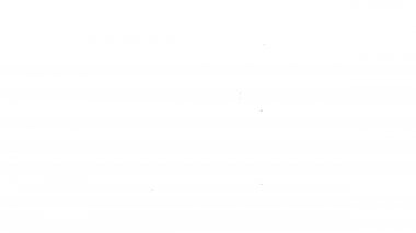 Siyah çizgi manuel kahve öğütücü simgesi beyaz arkaplanda izole edilmiş. 4K Video hareketli grafik canlandırması