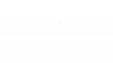 Siyah çizgi kahve ve sohbet ikonu beyaz arka planda izole edilmiş. Kahve sohbeti. Konuşma baloncukları sohbet ediyor. 4K Video hareketli grafik canlandırması