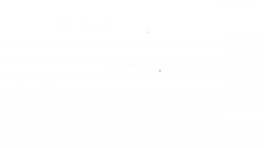 Beyaz arka planda siyah çizgi gazete ve kahve ikonu var. Kitle iletişim sembolü. 4K Video hareketli grafik canlandırması