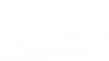 Siyah çizgi bilardo masası simgesi beyaz arkaplanda izole edildi. Bilardo masası. 4K Video hareketli grafik canlandırması