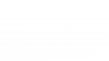 Siyah çizgi beyzbol eldiveni ikonu beyaz arkaplanda izole edilmiş. 4K Video hareketli grafik canlandırması