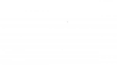 Siyah çizgi bilardo topları beyaz arkaplanda izole edilmiş bir üçgen ikonunda. 4K Video hareketli grafik canlandırması