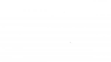 Siyah çizgi Retro TV simgesi beyaz arkaplanda izole edildi. Televizyon tabelası. 4K Video hareketli grafik canlandırması