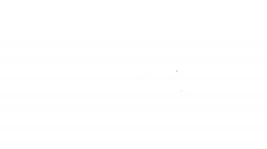 Siyah çizgi kağıt para yığını beyaz arka planda izole nakit ikonu. Para desteleri. Para birimi. 4K Video hareketli grafik canlandırması