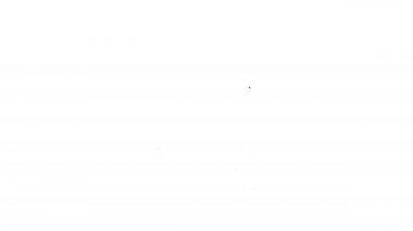 Beyaz arka planda siyah çizgi bağımsızlık ikonu izole edildi. 4K Video hareketli grafik canlandırması