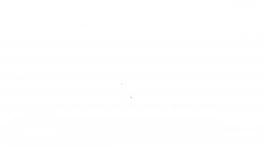 Beyaz zemin üzerinde yıldız simgesi olan siyah çizgi madalyası. Kazanan başarı işareti. Ödül madalyası. 4K Video hareketli grafik canlandırması