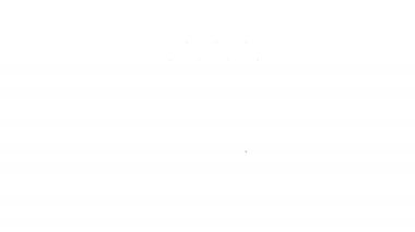 Beyaz arka planda izole edilmiş karton paket ikonunda patates kızartması. Fast food menüsü. 4K Video hareketli grafik canlandırması