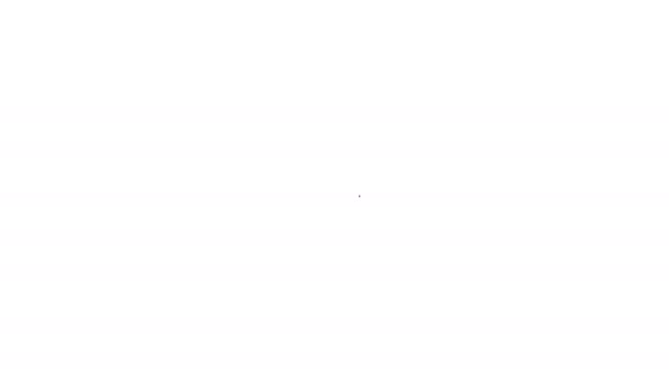 黒のライン白の背景に隔離されたレンチスパナアイコン。4Kビデオモーショングラフィックアニメーション — ストック動画