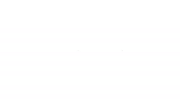 Zwarte lijn Lepel pictogram geïsoleerd op witte achtergrond. - Kookgerei. Bestekbord. 4K Video motion grafische animatie — Stockvideo