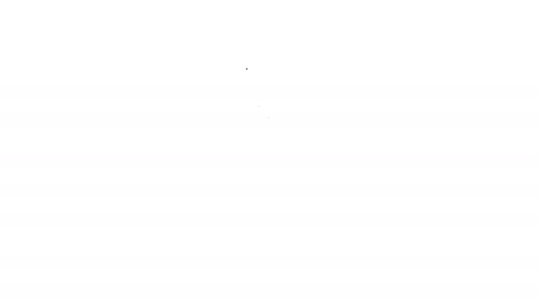 Černá čára Výběr kávových zrn ikona izolované na bílém pozadí. Grafická animace pohybu videa 4K — Stock video