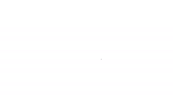 Черная линия печенье или печенье с шоколадной иконкой изолированы на белом фоне. Видеографическая анимация 4K — стоковое видео
