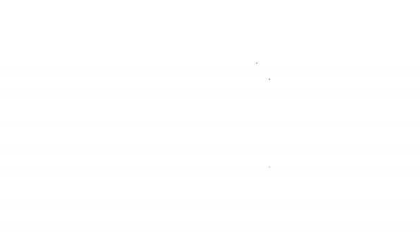 Linha preta ícone da máquina de café isolado no fundo branco. Animação gráfica em movimento de vídeo 4K — Vídeo de Stock