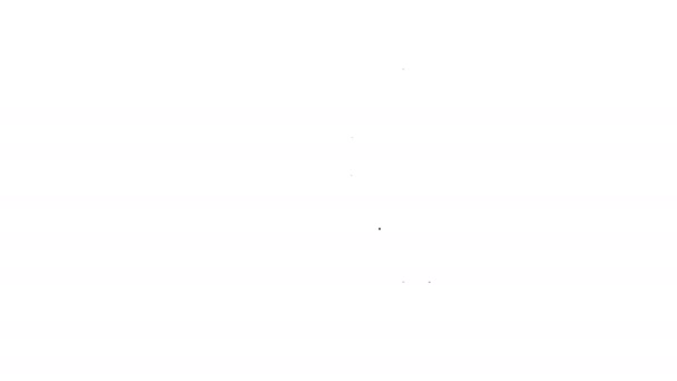 白い背景に隔離されたブラックラインコーヒーブックアイコン。4Kビデオモーショングラフィックアニメーション — ストック動画