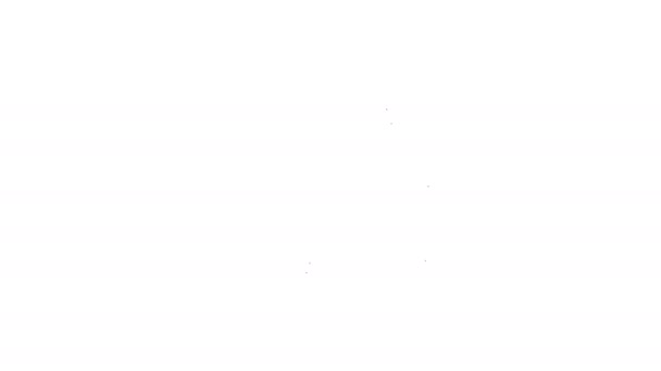 Línea negra Icono de granos de café aislado sobre fondo blanco. Animación gráfica de vídeo 4K — Vídeos de Stock