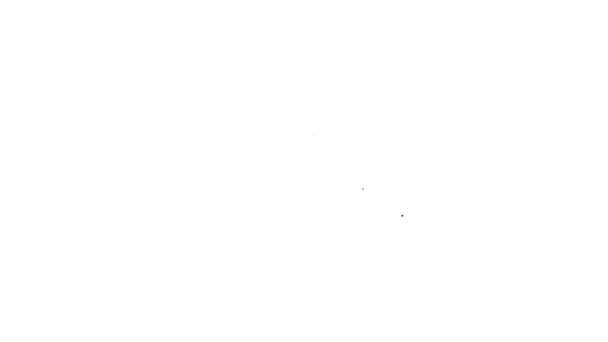 Черная линия Бильярдная таблица значок изолирован на белом фоне. Бильярдный. Видеографическая анимация 4K — стоковое видео