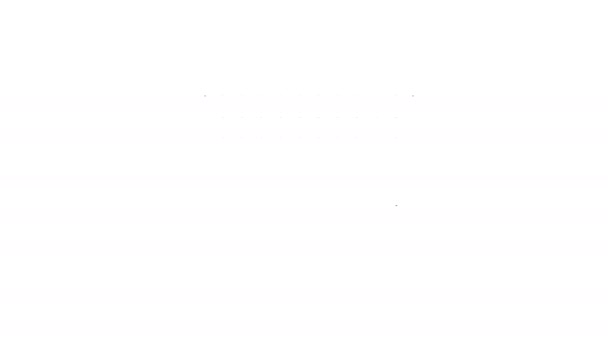 Zwarte lijn Lint in afwerking pictogram geïsoleerd op witte achtergrond. Symbool van de finish. Sportsymbool of bedrijfsconcept. 4K Video motion grafische animatie — Stockvideo