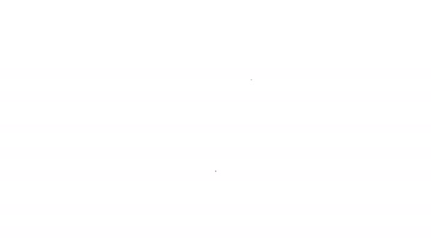 Icono de Kettlebell de línea negra aislado sobre fondo blanco. Equipamiento deportivo. Animación gráfica de vídeo 4K — Vídeo de stock