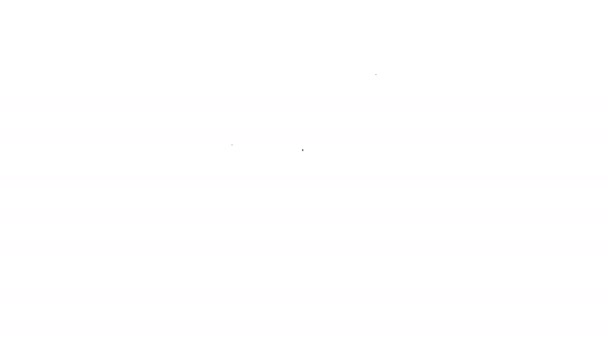 Zwarte lijn Beker pictogram geïsoleerd op witte achtergrond. Winnaar trofee symbool. Kampioenschap of wedstrijd trofee. Sportprestatie teken. 4K Video motion grafische animatie — Stockvideo