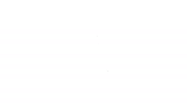 Línea negra Bowling pin icono aislado sobre fondo blanco. Animación gráfica de vídeo 4K — Vídeo de stock