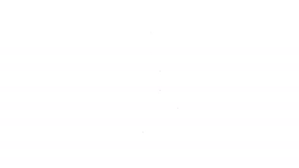 Línea negra Icono de flecha Dart aislado sobre fondo blanco. Animación gráfica de vídeo 4K — Vídeo de stock